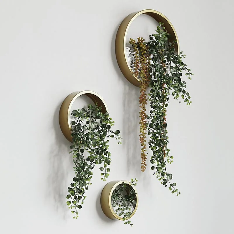 Günstig Kreative Wand Vase Hause Wohnzimmer Restaurant Hängen Blumentopf Wand Decor Sukkulente Pflanzer Runde Eisen Kunst Glas Vasen
