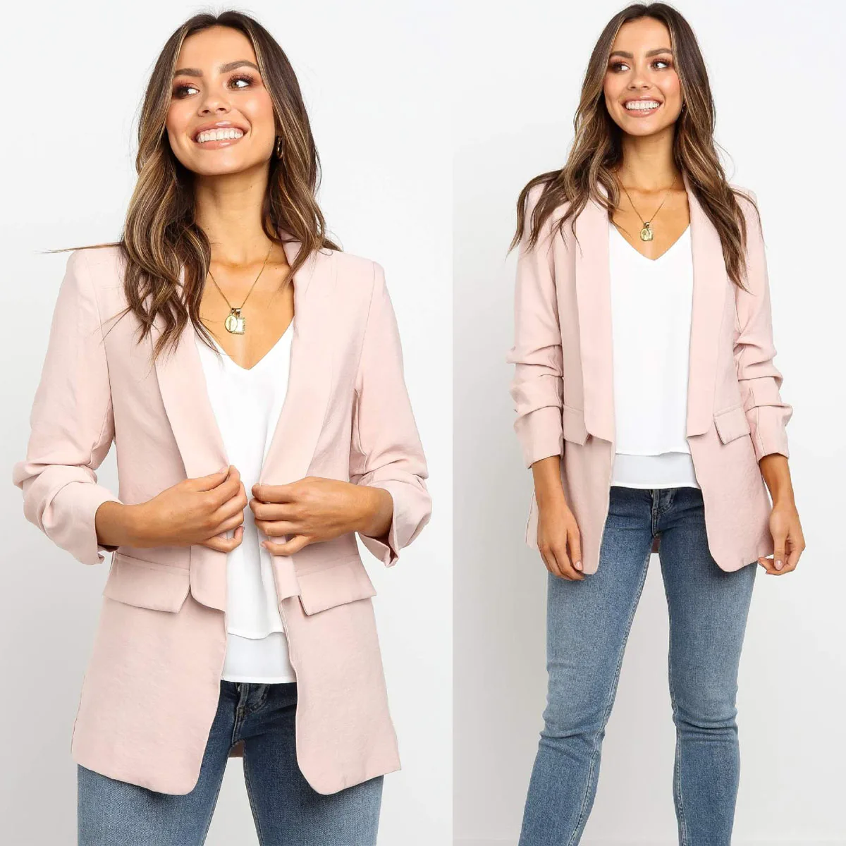 Женский пиджак Для женщин Slim Fit водопад Кардиган с длинным рукавом для офиса, пиджак, топы, свободная повседневная женская обувь верхняя одежда костюмы