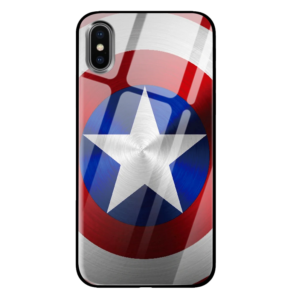 Для Мстителей роскошный чехол из закаленного стекла для iPhone 5 5S 6 6s 7 8 Plus X XS XR 11 Pro Max - Цвет: 12