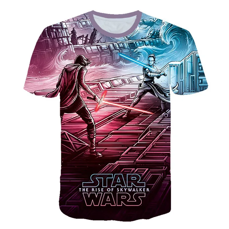 Новая футболка «Звездные войны», «взлет Скайуокера» Детские футболки с короткими рукавами и 3D рисунком для взрослых, Повседневная футболка детская футболка мужская уличная одежда - Цвет: 4