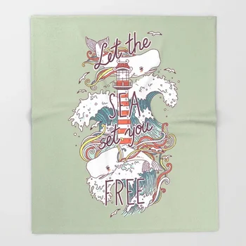 

Marine Animal Blanket Color Design Whales and Waves Fleece Blankets and Throw Blanket for Beds Christmas Decorations for Home