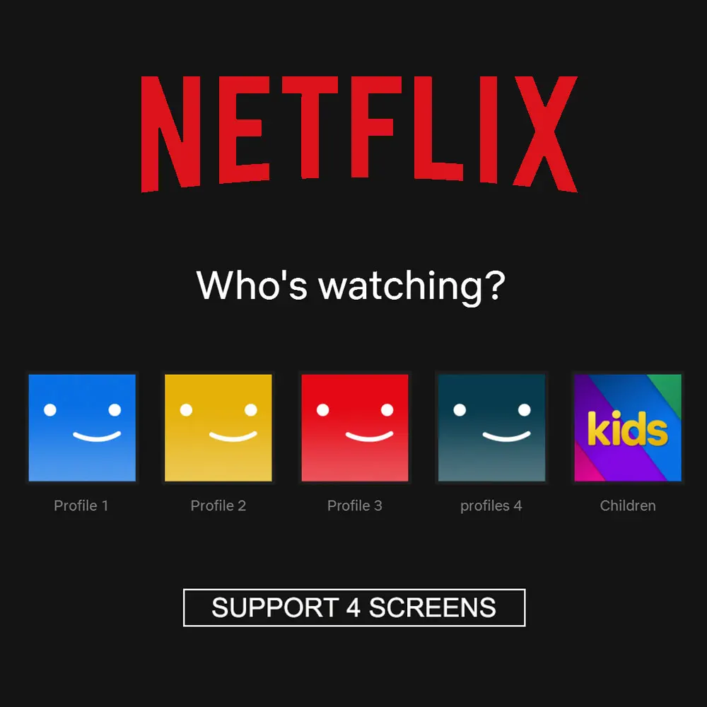

Netflix 1 Year Subscription Netflix 4K Premium Ultra HD Plan Support 4 Profiles 1 Kid For Smart TVs Phone TV Box Android