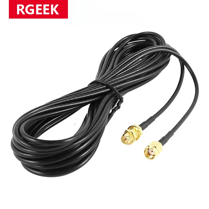 Premium RP-SMA Extension Cable for WiFi Networks - Copper Coaxial Antenna Wire