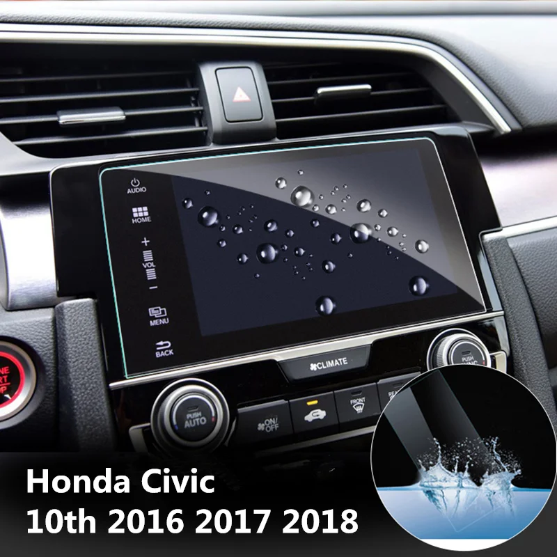 

Car GPS Navigation Screen Tempered Steel Protective Film For Honda Civic 10th 2016 2017 2018 Control of LCD Screen Car Sticker