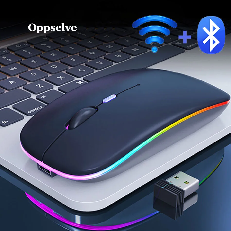 Беспроводная мышь Bluetooth RGB перезаряжаемая беспроводная компьютерная Бесшумная