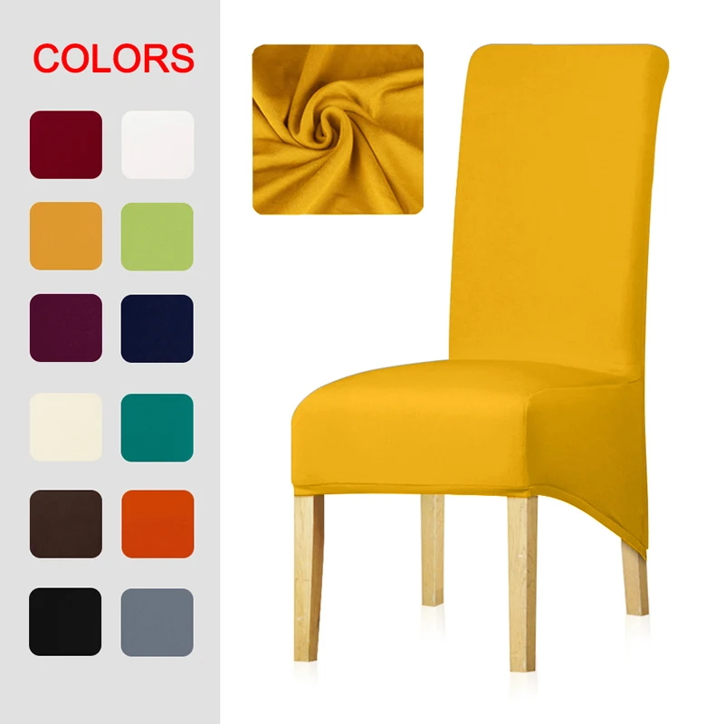 1 Piece Solid Color Solid Color Big Chair Cover Elastic Seat Chair Covers Stretch High King Back Slipcovers For Banquet Hotel