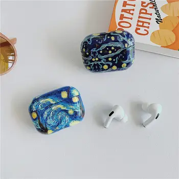 

Art Van Gogh Painting Hard Case For Airpods 1 2 Shockproof PC Charging Cover For Airpods Pro Fundas bluetooth earphone case