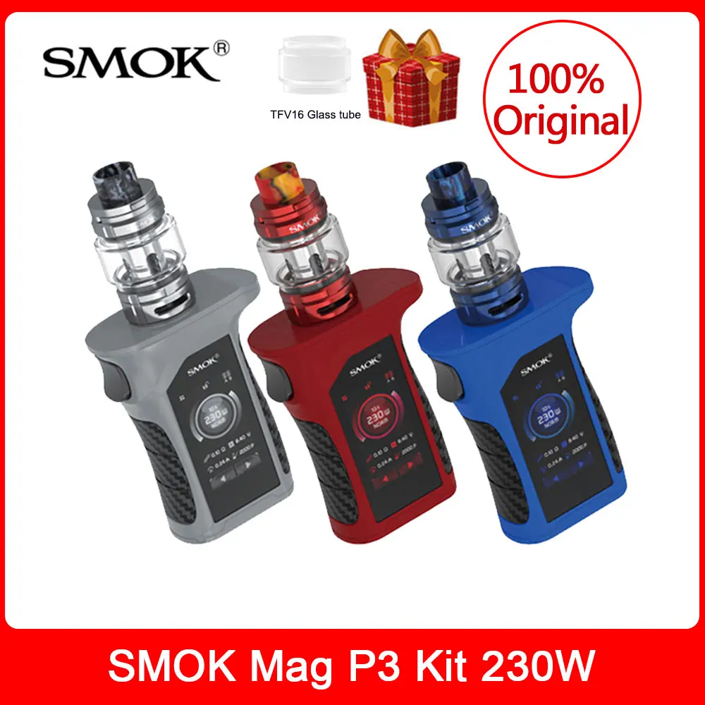 

In stock!SMOK Mag P3 Kit 230W &TFV16 Tank TFV16 Conical Mesh Dual Mesh Coil IQ-M Chipset Waterproof E-Cigarette vape Kit VS Mag