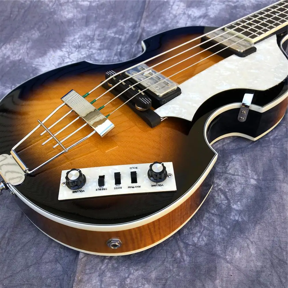 4-струнная электрическая гитара Hofner Sunburst высшего качества винтажная скрипка из