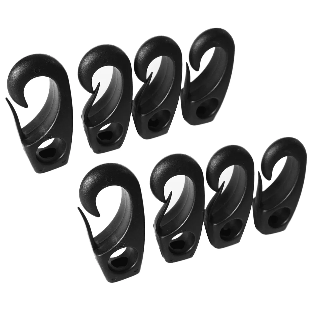 8 Pieces Bungee Rope Shock Cord Snap Hook for Kayak Canoe Fishing Rod Leash