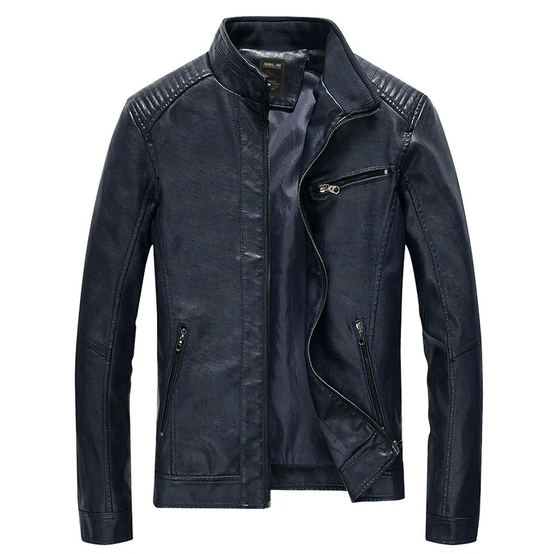 

Men'S Wear Spring And Autumn New Style PU Leather MEN'S Jacket Washing Thin Locomotive Leather Coat Hot Selling