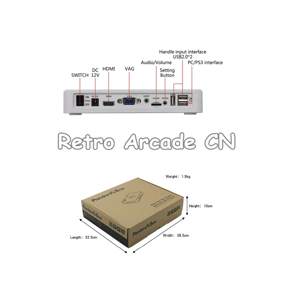 original pandora box 9D 2500 in 1 motherboard 2 Players wired and wireless gamepad usb joypad 3D games Christmas Xmas Gift