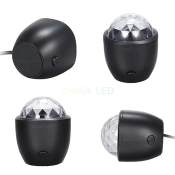 RGB LED Stage Light Disco Ball Magic Effect Lamp Mini Led Switch Ball USB Crystal Flash