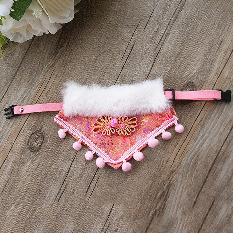 Christmas Dog Accessories Warm Pet Bandana Short Plush Dog Scarf Cute Pet Accessories for Puppy Cat Winter Dog Supplies