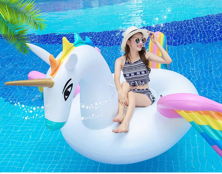 

Currently Available Sale Inflatable Color Pegasus Floating Row with Wing Rainbow Tianma Seat Rainbow Candy-Colored Pegasus Ridin