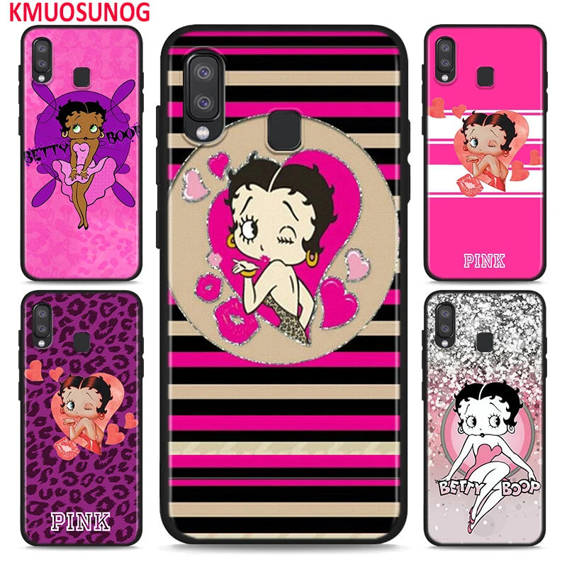 Черная крышка розовый Betty Boop для Samsung Galaxy A70 A90 A80 A60 A50 A40 A30S A20E A20S A10 чехол