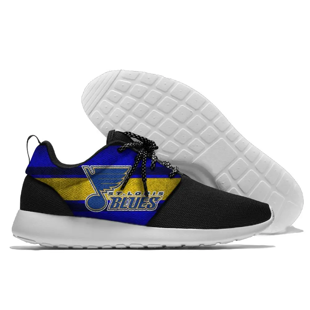 

Mens Running Shoes Women Fashion Sneakers 2019 St. Louis Blues Black Shoes Breathable Lace-Up Unisex Shoes
