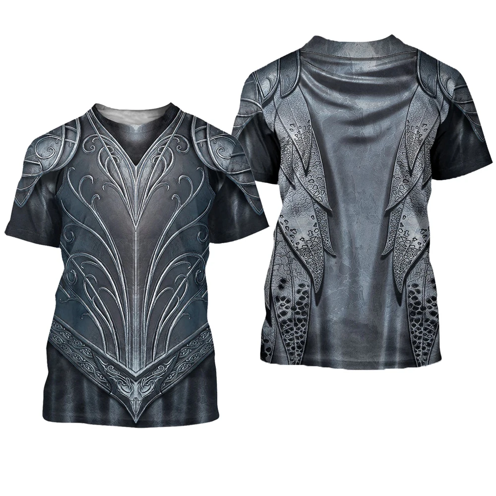 Griechische mittelalterliche Rüstung 3D-gedrucktes T-Shirt Harajuku Sommer Kurzarmhemd Ritter Straße Casual Unisex T-Shirt Tops DW0045 – Detail 16