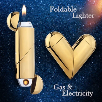 

Creative Heart-shaped Metal USB Rechargeable Windproof Cigarette Lighter Light Electronic Lighter Herb Grinder NO GAS Gift New