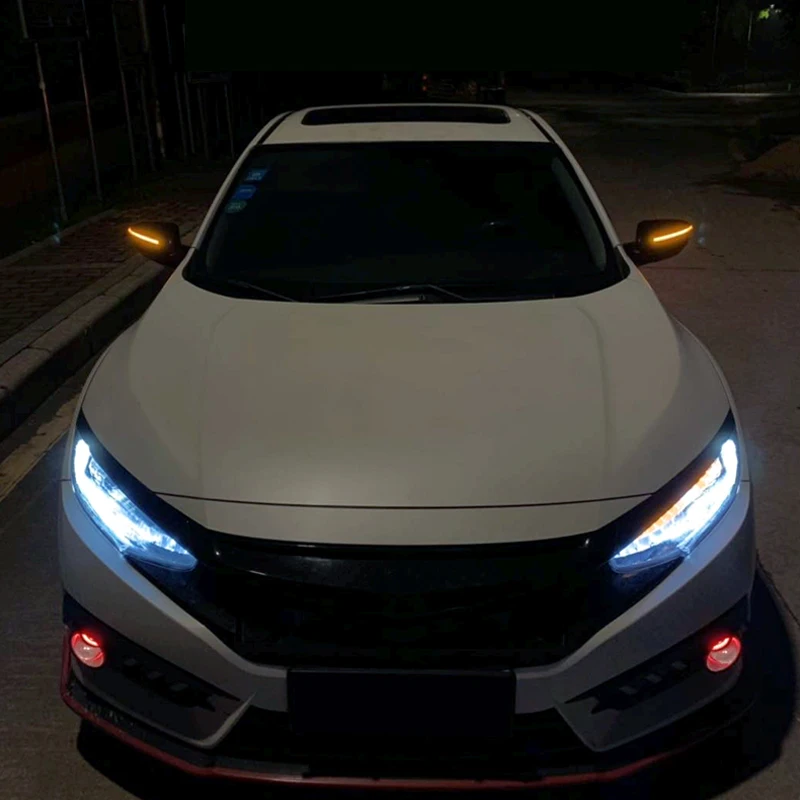 

High flying For Honda Civic 2016-2019 Carbon Style Dynamic Turn Signal LED Side Rearview Mirror Indicator Blinker Repeater lamp