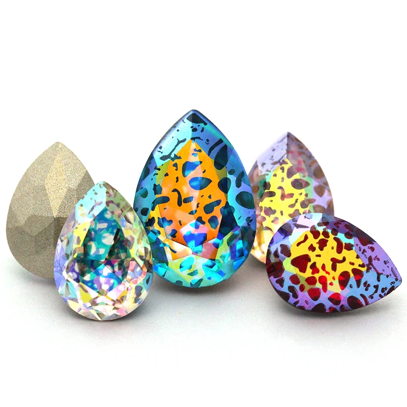 

Top Glitter Patina Drop K9 Glass Crystal Rhinestones Applique for Craft Clothing Beads DIY Jewelry accessories Dress Decoration