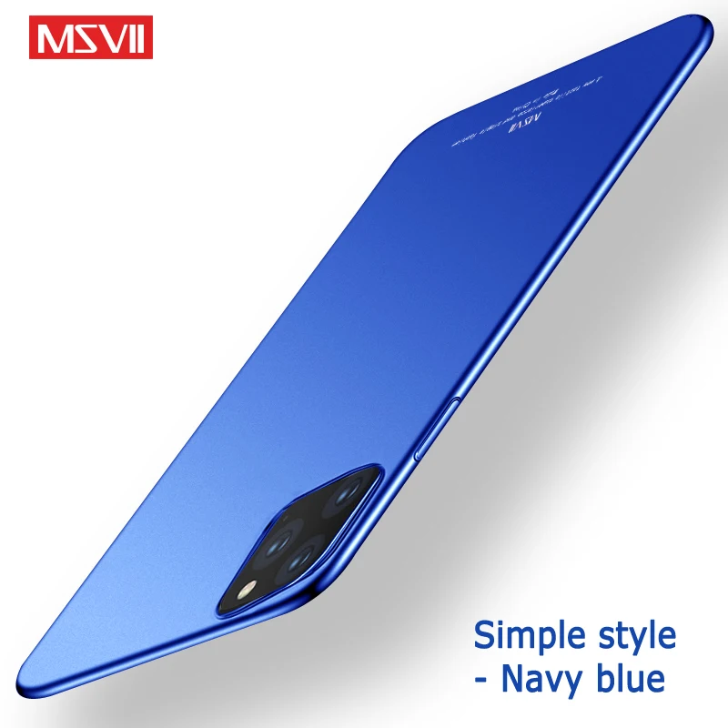 Для iPhone 11 Pro Max чехол MSVII тонкий матовый чехол для Apple iPhone X XR XS Max X S Жесткий Чехол для iPhone11 Pro Max 11 чехол s - Цвет: Simple Navy blue