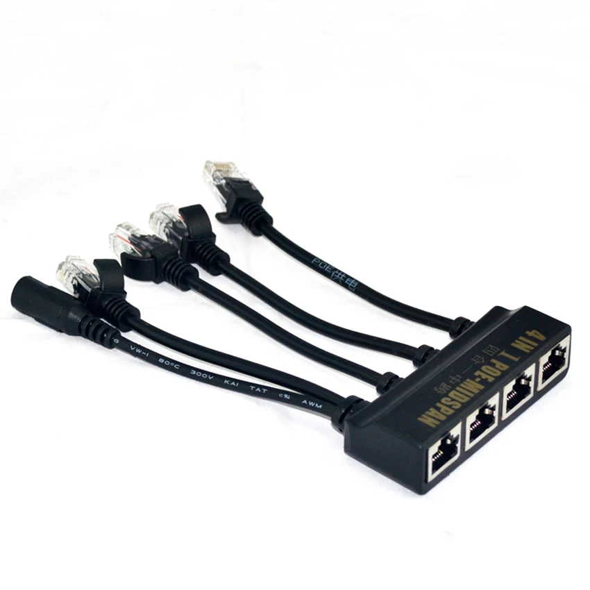 1 шт. 4 в 1 Мощность через Ethernet Midspan сплиттер, камера наблюдения интерфейс питания, IEEE802.3at/af 2A IP камера Poe сплиттер