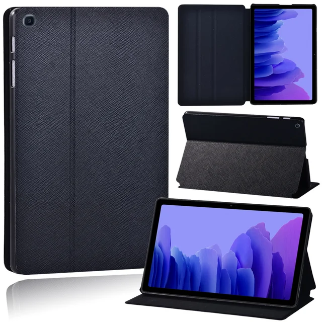 Tablets Case for Samsung Galaxy Tab A7 10.4 Inch 2020 T500/T505 Printed Feather PU Leather Tablet Stand folio Cover+ Free Stylus 1.black