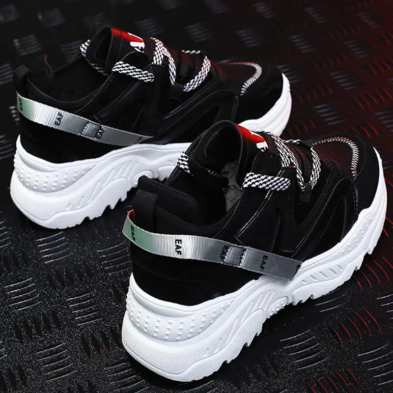 

Platform Sneakers Large Size 38-55 Women Sneakers Lace-up Shallow Dad Shoes Mesh Increase Ladies Shoes Pop Buty Damskie