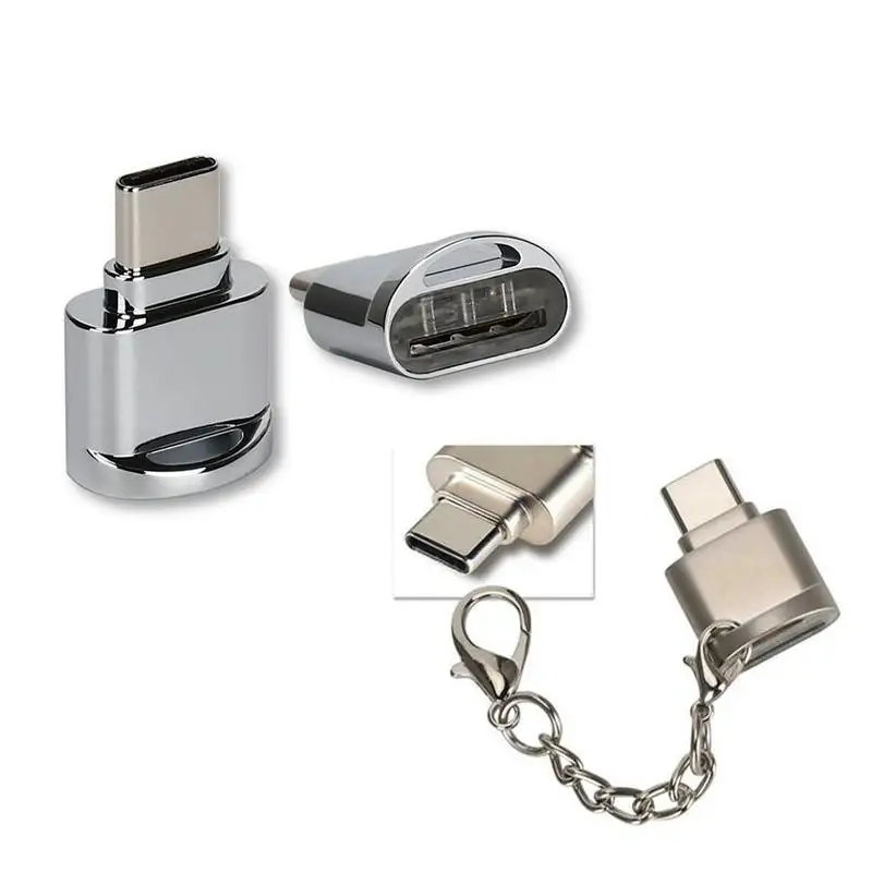 

Silver Portable USB 3.1 C card reader USB-C TF Micro SD OTG adapter Type-C card reader for Samsung