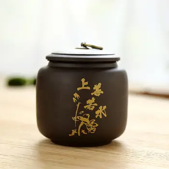 

Chinese Traditional Tea Box Small Teaware For Home Decor Kitchen Redware Tea Storage Jar Portable Spieces Can Simple Coffee Box