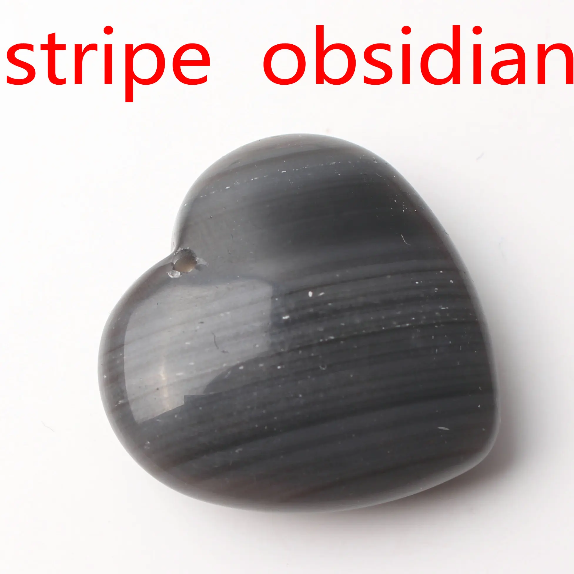 Натуральный кристалл Аметист Роза Кварц сердце форма кулон с отверстием ожерелье аксессуары ювелирных изделий камень, реики целебный подарок - Цвет: Stripe obsidian