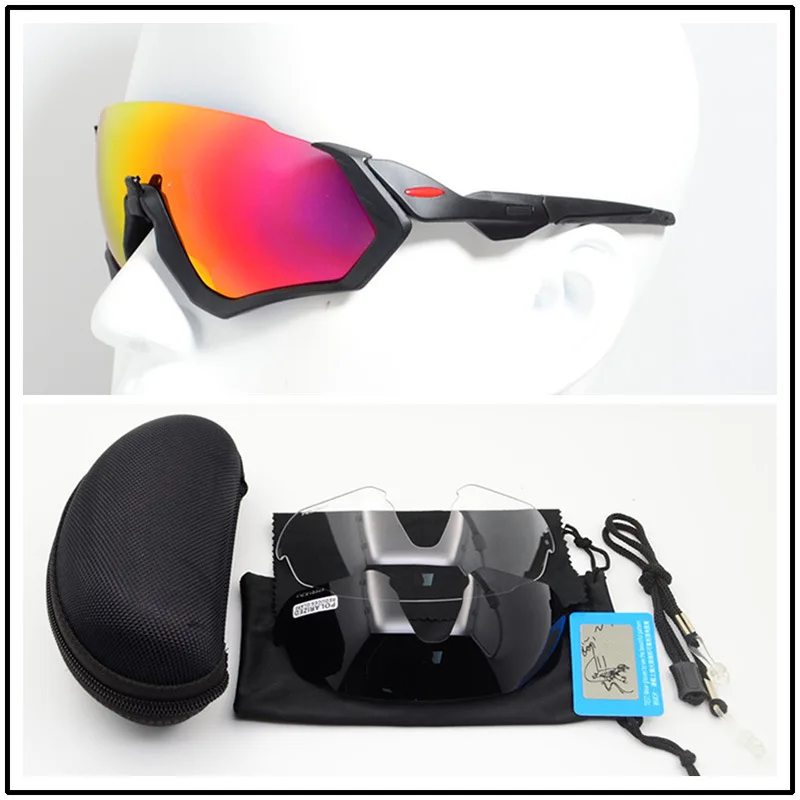 Polarized 3 Lens Bicycle Glasses Road Mountain Bike Sunglasses Sport MTB Goggles Men Women Running Riding Cycling Eyewear - Цвет: Polarized 3 Lens 14