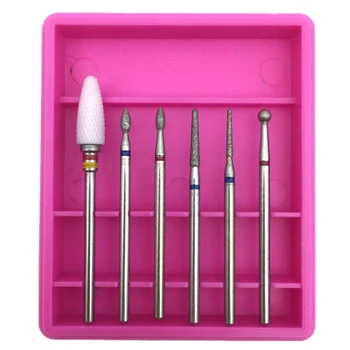 

6Pcs Diamond Nail Set Milling Cutter For Manicure Rotary Burr Clean Bits Electric Machine Art Accessory 4#