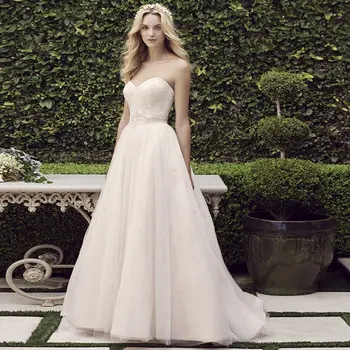 

Strapless Shiny Diamond Wedding Dress Vestidos De Novia 2019 New Arrival Elegant Backless Court Train Bridal Gown