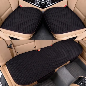 

Flax Car Seat Covers Linen Fabric Car Seat Protector Four Seasons Front Rear Flax Cushion Breathable Protector Auto accessories