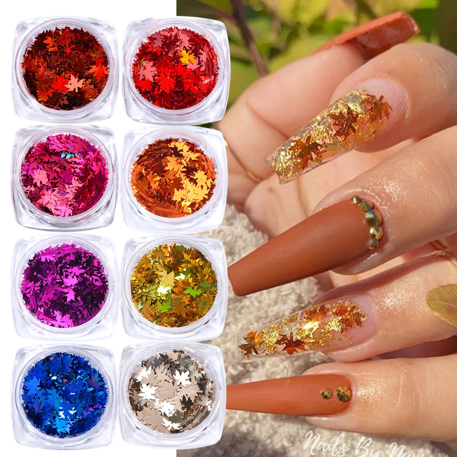 1pcs Maple Leaf Paillette Nails Glitter Holographic Sequin Flake