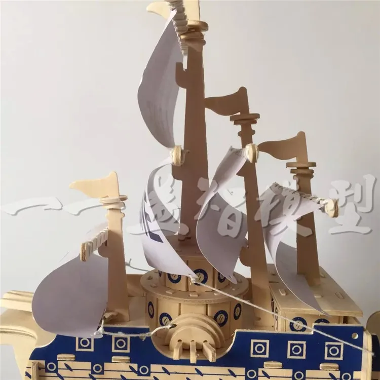 Детские развивающие деревянные модели DIY Собранные династии Мин древний парусный 3D головоломки бутик игрушка