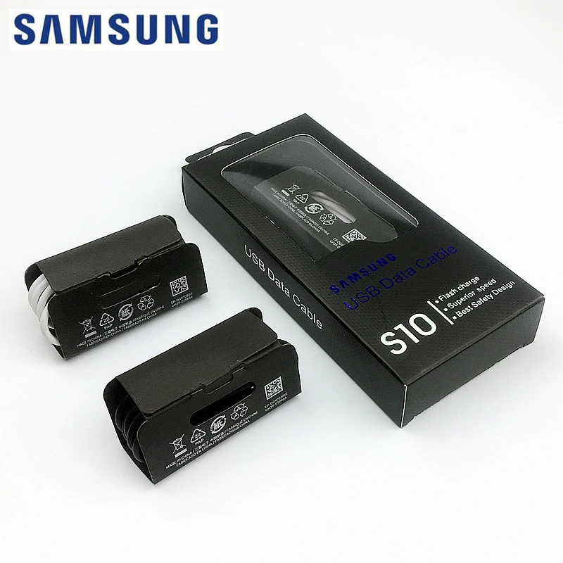 

Original Samsung s10 Fast Charger Cable For Galaxy S10 Plus E S8 S9 Plus Note 8 9 A8s 120cm Usb 3.1 Wall power Type C Data Cable