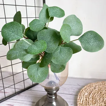 

4Pcs/bundle real looking Eucalyptus leaves silk fake plant for artificial flower arrangement supplies plante artificielle greens