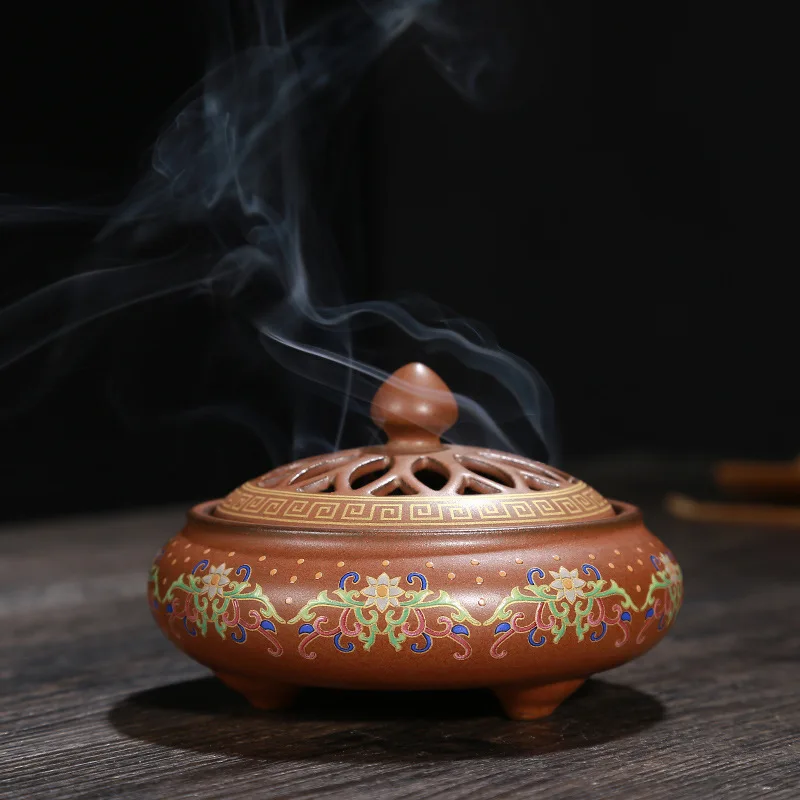 

Ceramic Cloisonne Censer Crafts Ornament Reverse Flow Incense Holder Creative Home Household Incense Holder Kodo Enamel