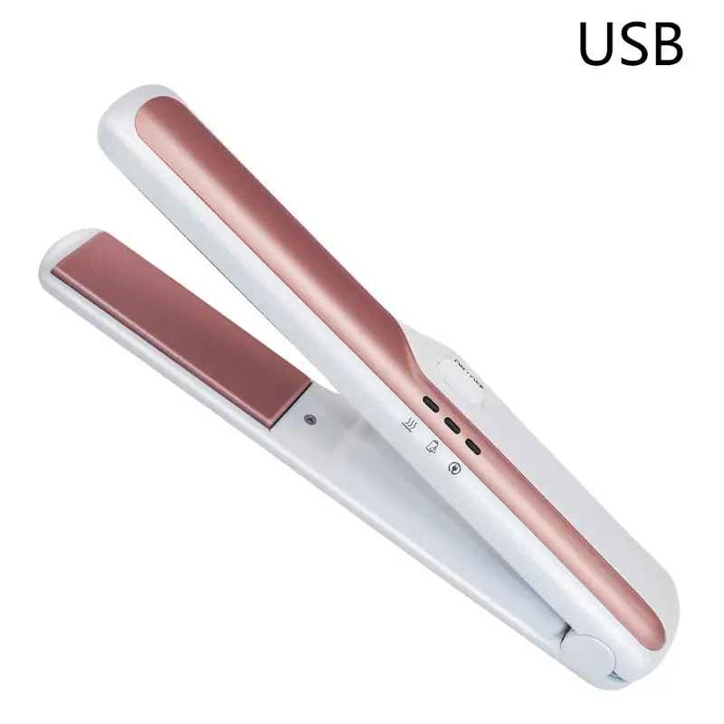 2в1 мини беспроводной Выпрямитель волос бигуди USB Перезаряжаемый выпрямитель волос