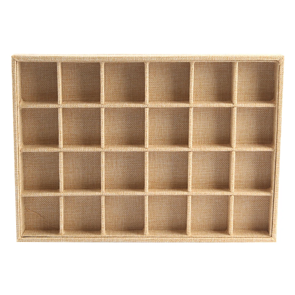 Linen Stackable Jewelry Storage Tray Showcase Jewelry Display for Drawers