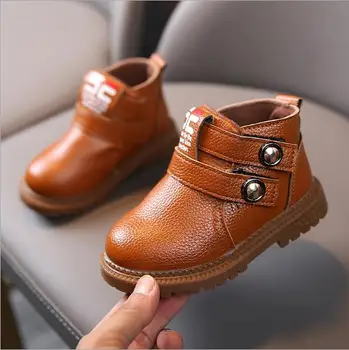 

Newest Winter Children's boots Girls Boys Plush Martin Boots Casual Warm Ankle Shoes Kids Fashion Sneakers Baby Snow Boots