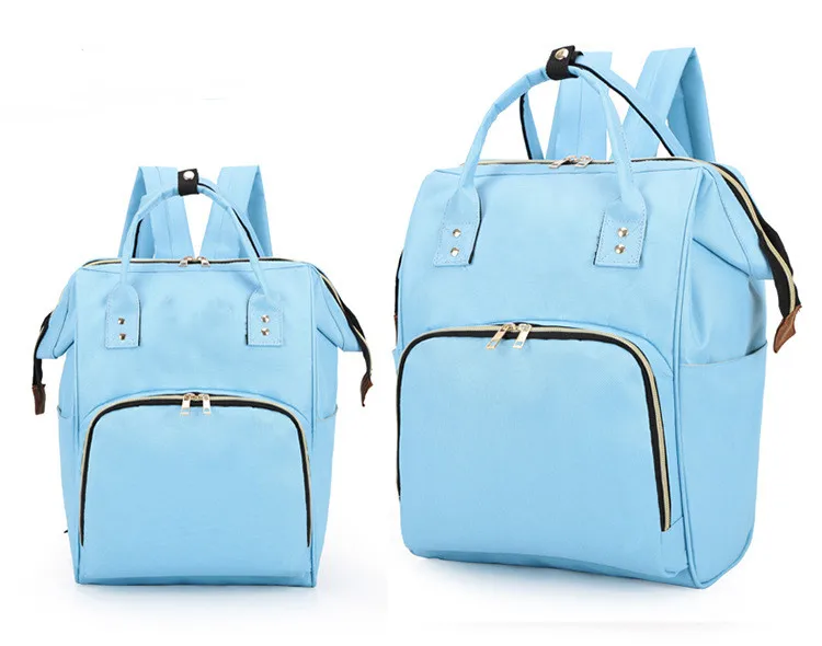Рюкзак Mommy Bag ранец Mochila, с молнией, брезент, беременности и родам дорожная сумка мешок пеленки младенца Детские Коляски Сумки для мам, сумка для подгузников рюкзак - Цвет: qianlan