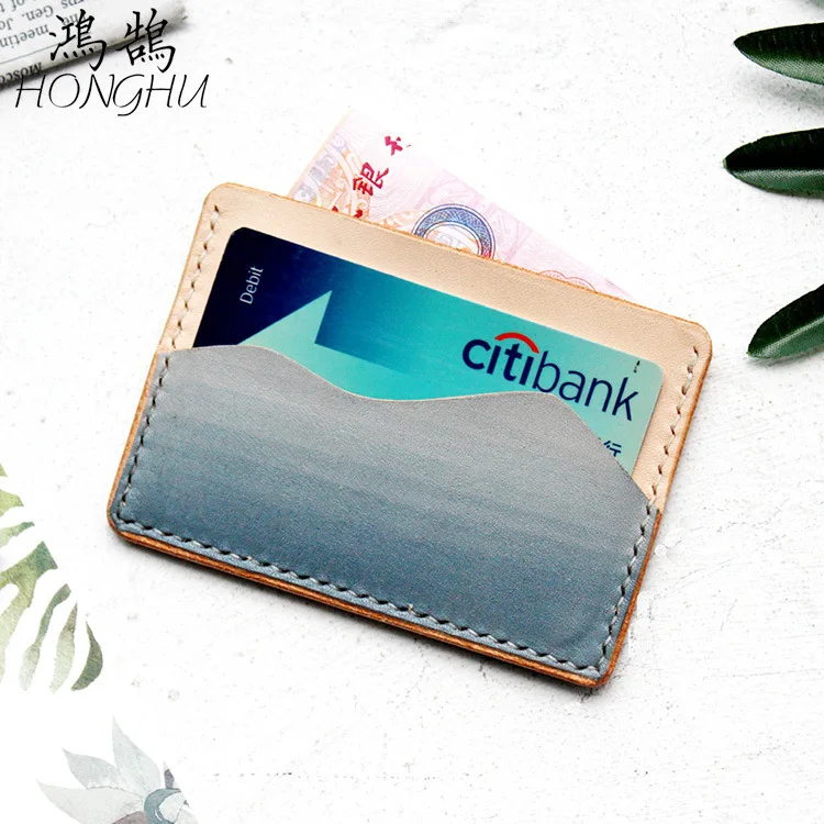 

Retro Genuine Leather Card Bag Leather Card Sleeve Men And Women Change Card Clamp Business Card Holder