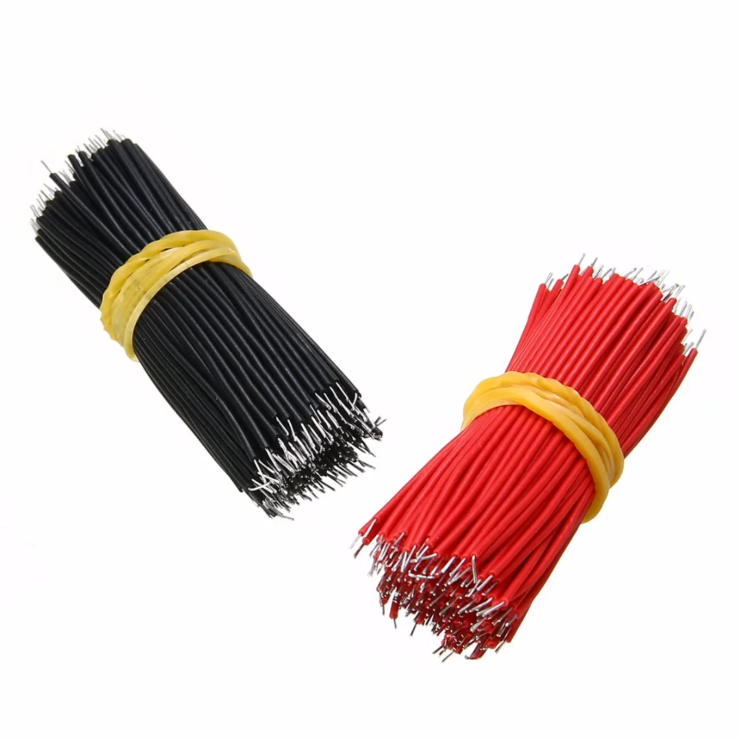 400pcs 6cm Length Tin-Plated Breadboard Jumper Cable Wire Black and Red For Arduino Bread Board