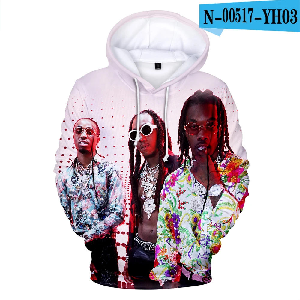 Migos Rapper/3D толстовки для мужчин/wo мужчин/детей, Весенняя Новинка, модная классическая толстовка с длинными рукавами и принтом, толстовка с 3D рисунком Migos - Цвет: N00517