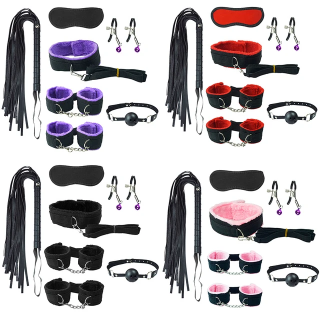 Juego De Juguetes Eróticos Bdsm Para Adultos, Juego De Bondage, Esposas,  Tobilleras, Pinzas Para Pezones, Mordaza, Látigo, Cuerda, Juegos Sexuales  Para Mujer Y Pareja, 7 Unids/set - Juegos Para Adultos - AliExpress