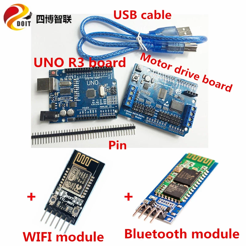 Комплект управления корпусом Bluetooth и Wi Fi макетная плата UNO Серводвигатель
